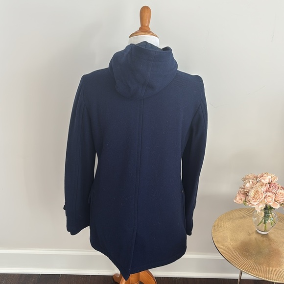 American Eagle Outfitters Wool blend hooded toggle coat navy M - Picture 5 of 7